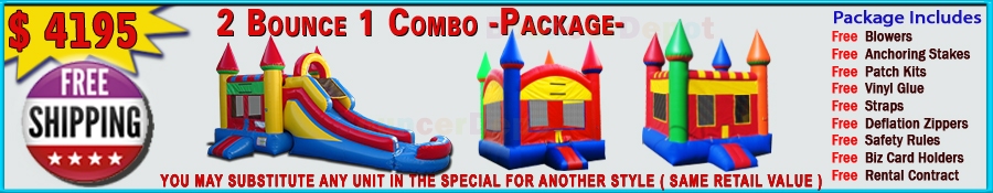 2 Bounce House 1 Combo Package